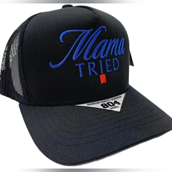 Accessories - Mama Tried USA Embroidery Retro Vintage Style Trucker Cap Hat Funny Gift Gag Cap